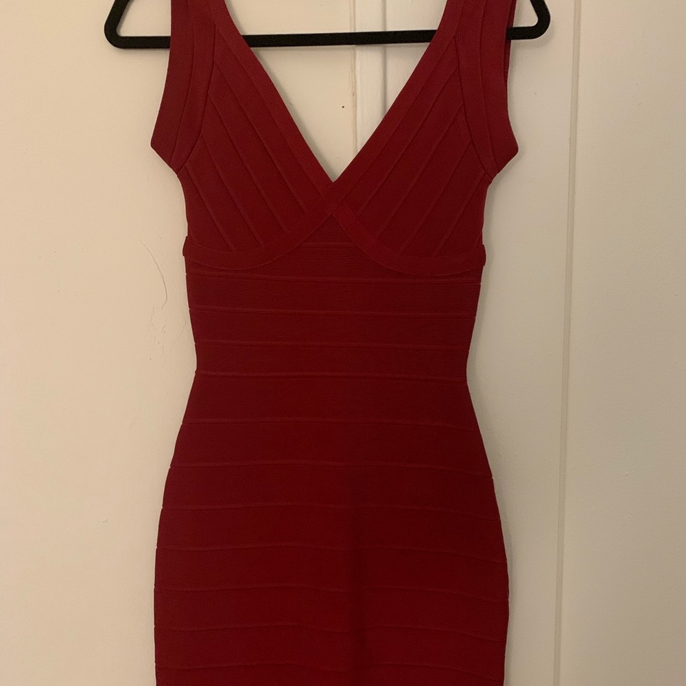 Herve Leger Plum Bandage Dress Size Small
